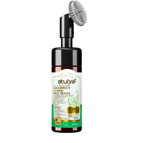 Atulya Cucumber Foaming Face Wash- With in-Built Silicone Brush - Distacart