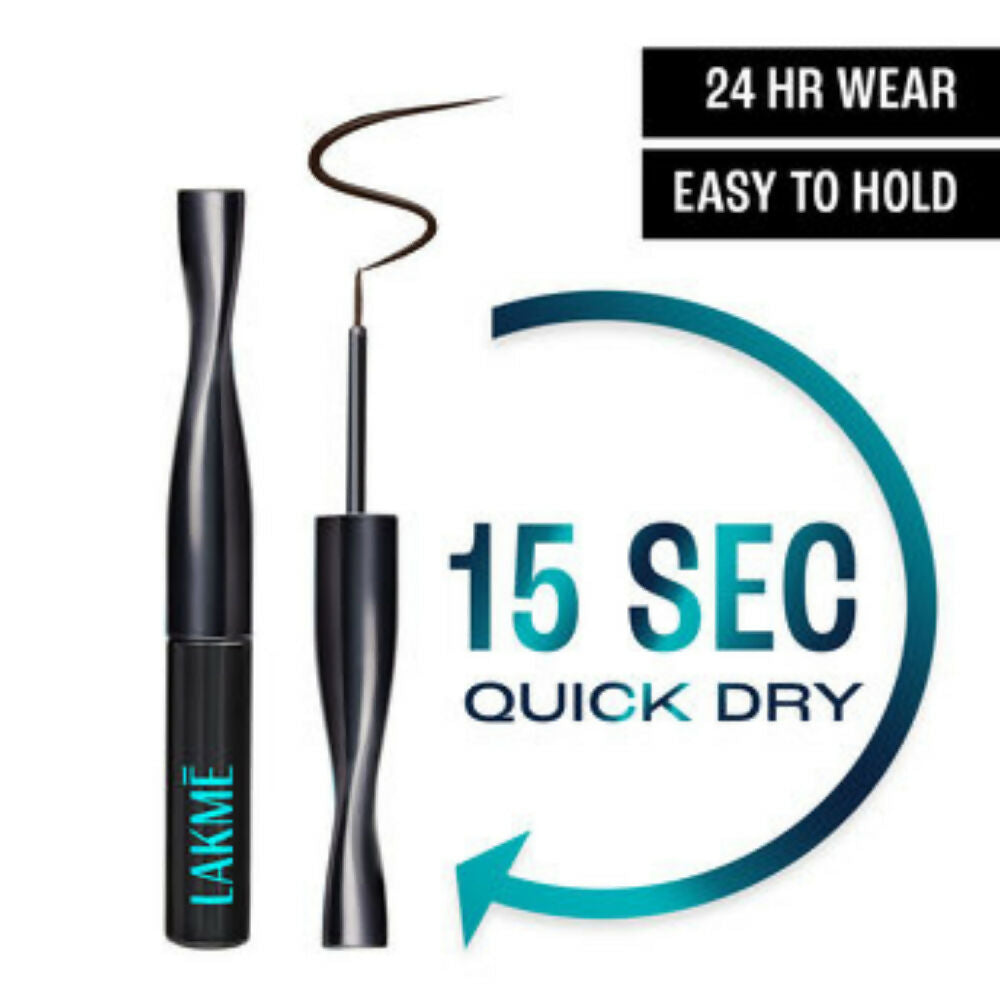 Lakme 9 To 5 Eyeconic Liquid Eyeliner - Natural Brown - Distacart
