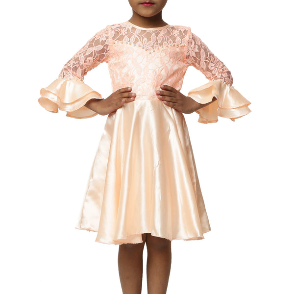 Asmaani Kids Party Wear Stylish Dresses, Perfect for Parties, Functions & Vacations - Peach