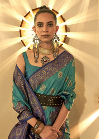 Thumbnail for Trendy Weaving Silk Teal Green Designer Saree - Emponline - Distacart