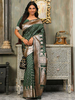 Thumbnail for Astita Banarasi Silk Dark Green Saree