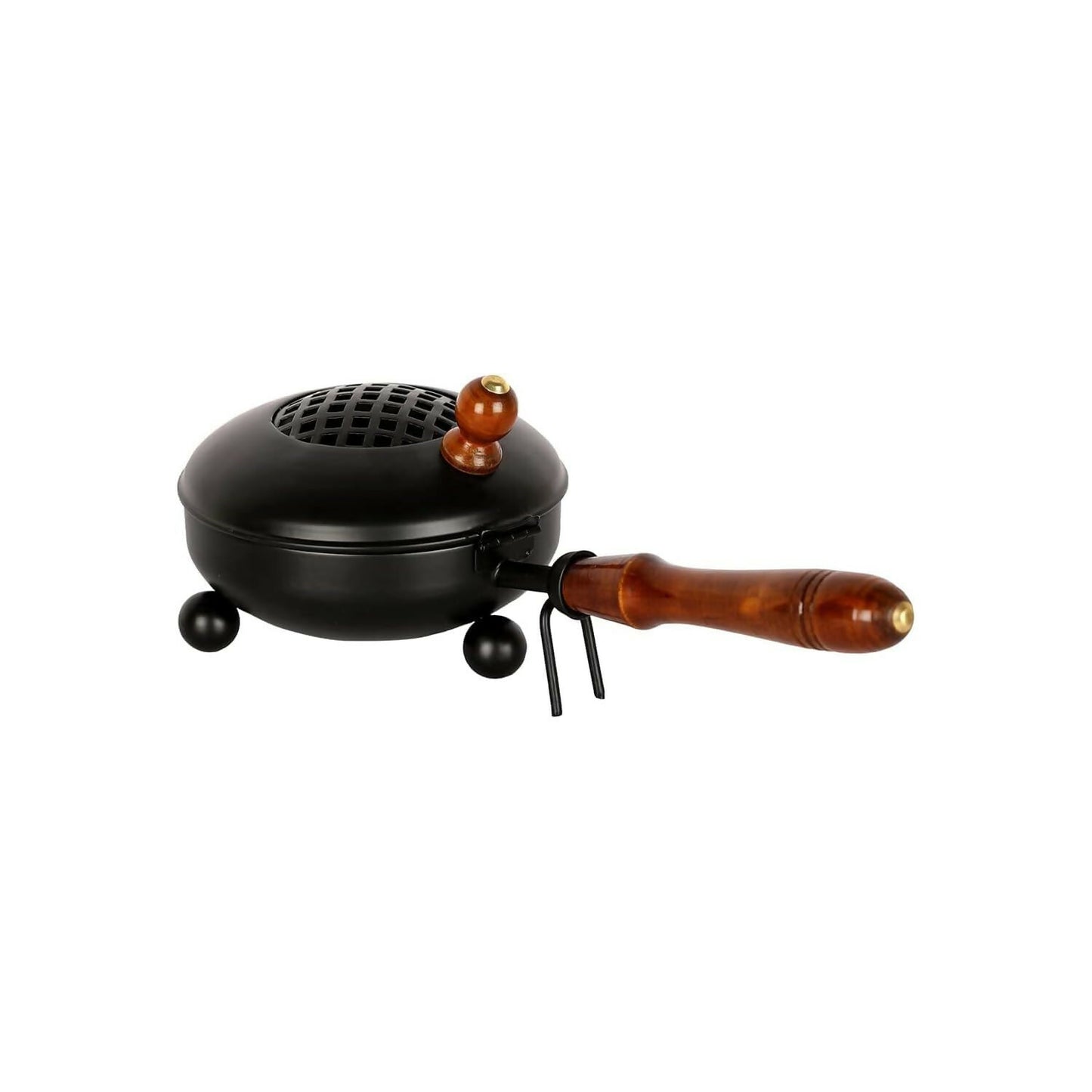 Not Available Handcrafted Metal Dhoop Dani Incense Burner - Black Color - Dista