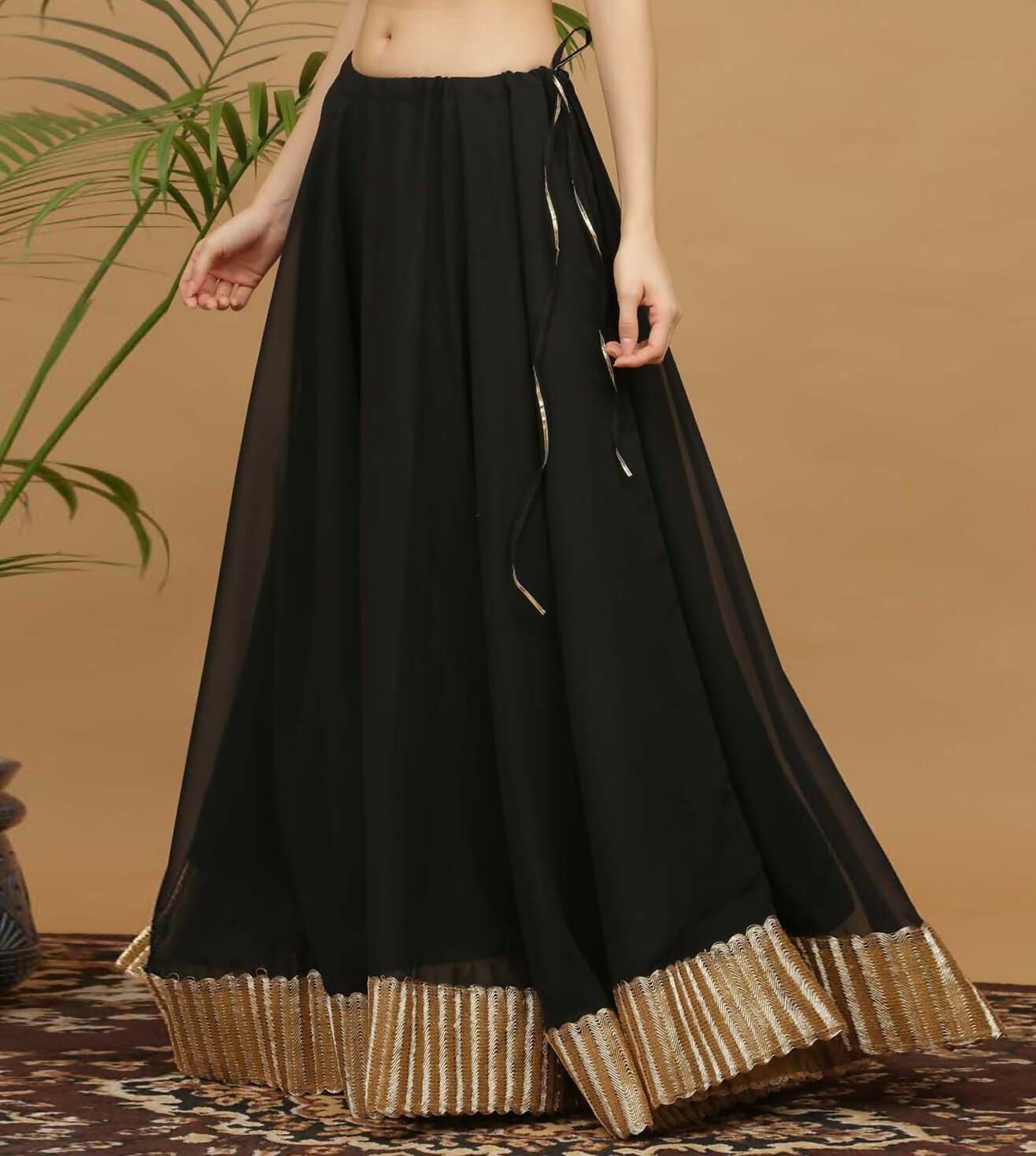 Joban Fashion Black Georgette Lehenga Set - Dista