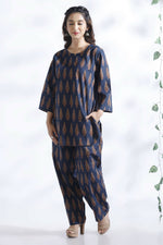 Thumbnail for Breathables Blue Butta Cotton Kurta & Pant Co-Ord Set - Dista