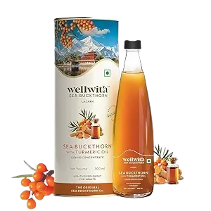 Wellwith Sea Buckthorn with Turmeric Curcumin Oil Juice