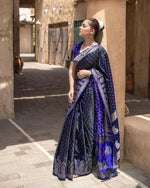 Thumbnail for Preksha Creation Indian Style Banarasi Soft Silk Women Saree - Dark Blue - Distacart