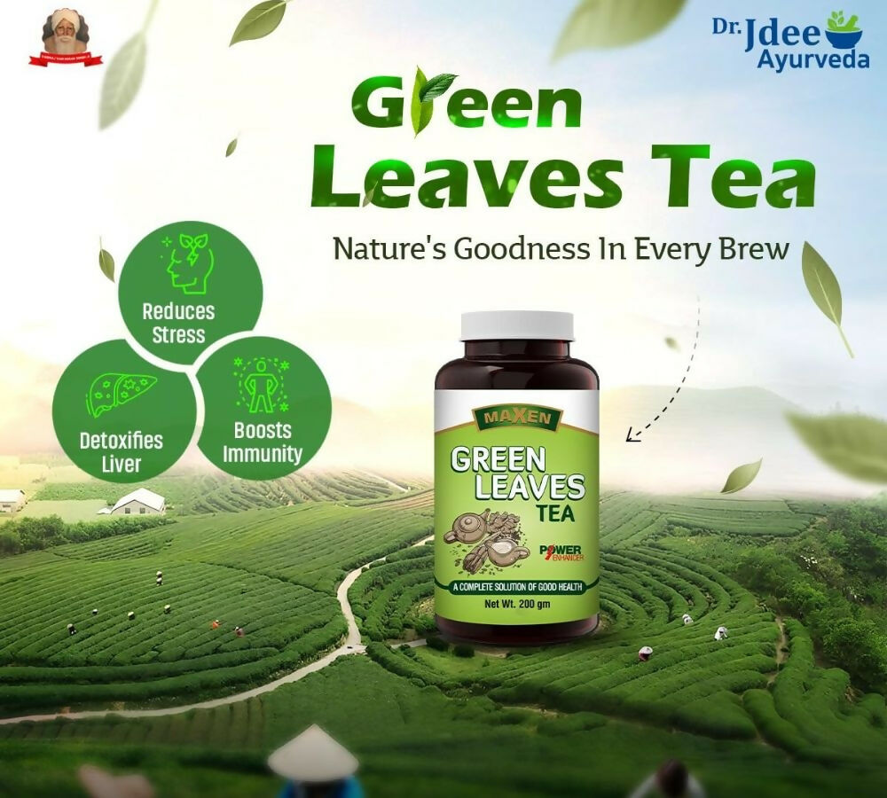 Dr. Jdee Ayurveda Green Leaves Tea, Perfectly Balanced & Refreshing - Distacart