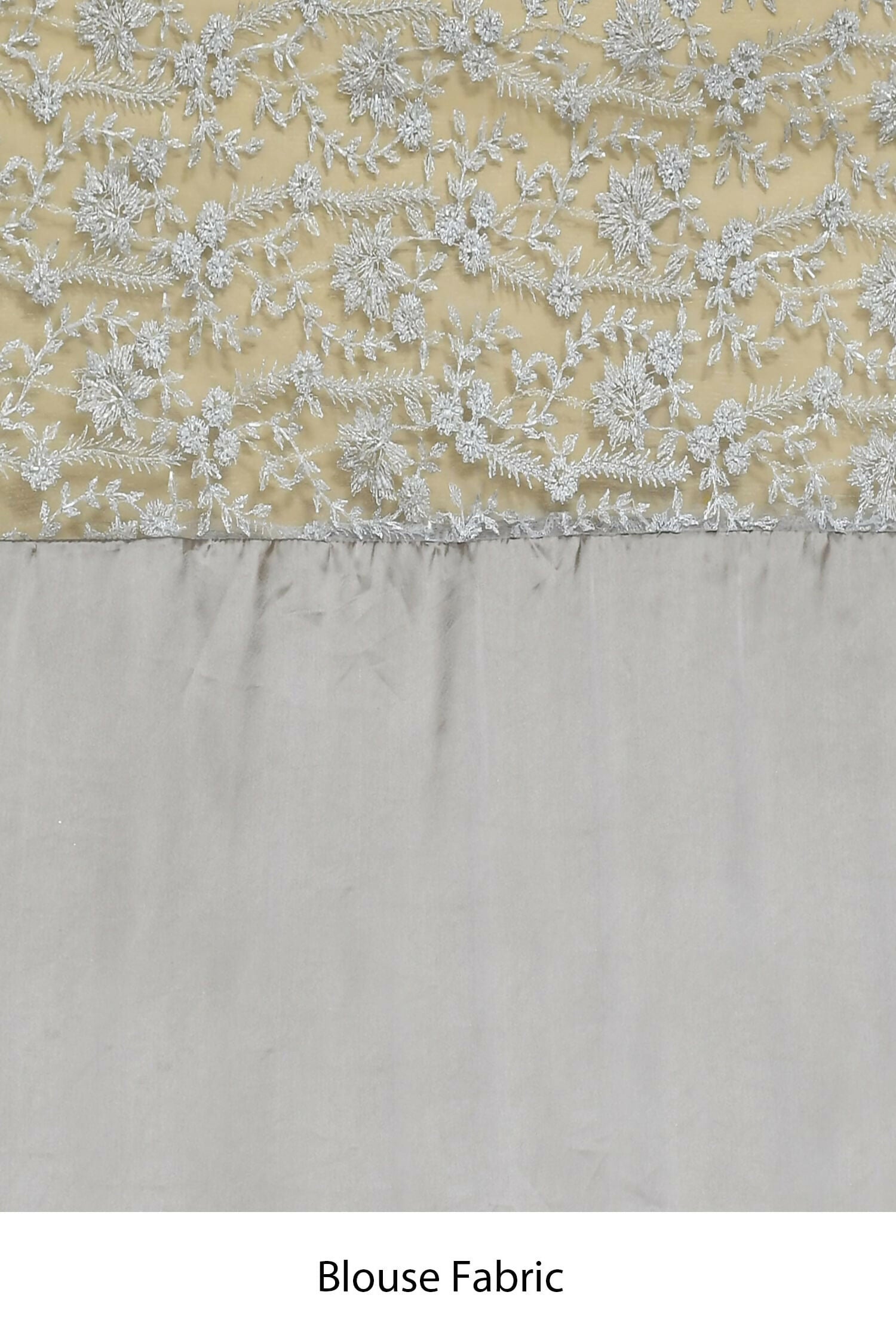 Grey Organza Satin Silk Floral Embroidered Festive Saree - Nimaya Denzy - Distacart