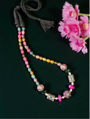 Joban Fashion Women Multi Victorian Beads Necklace With Violet Quartz Beads - Distacart
