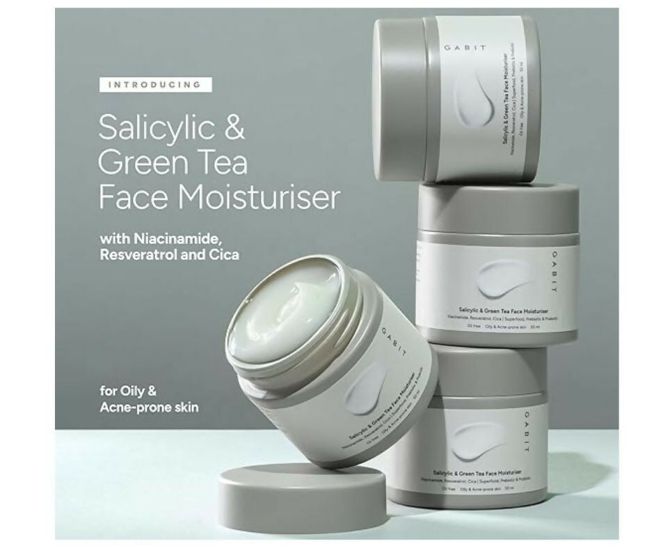 Gabit Salicylic Acid & Green Tea Face Moisturiser For Acne, Blackheads & Open Pores - Distacart
