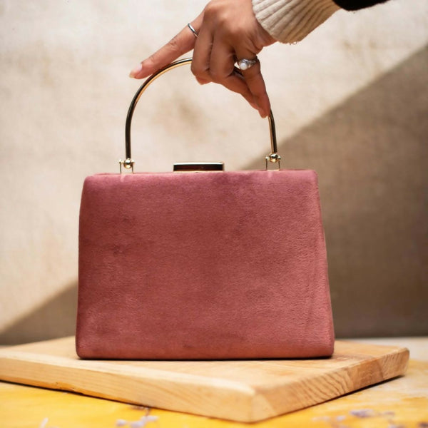 Joban Fashion Salmon Pink Fabric Clutch - Onion Pink - Dista