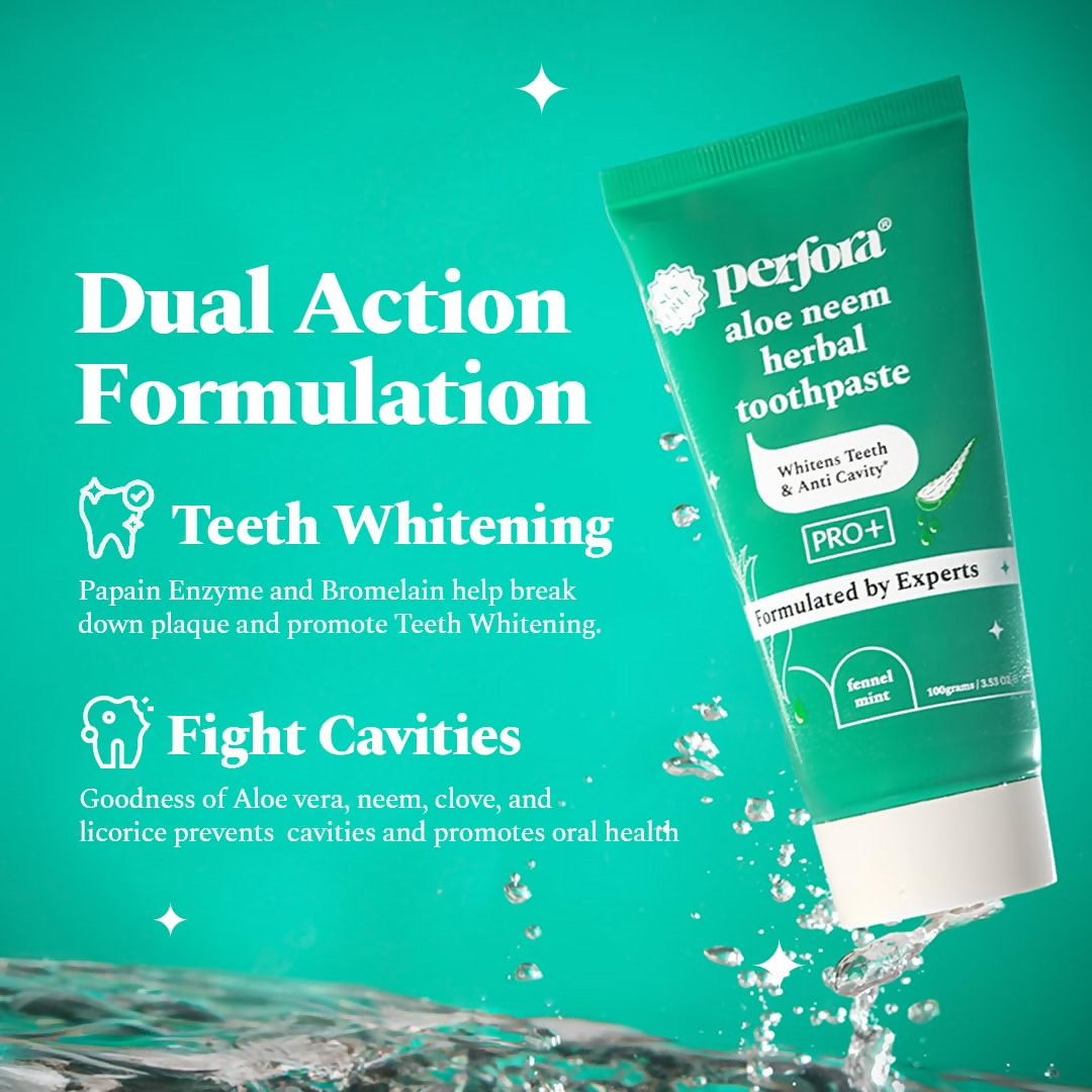 Perfora Aloe Neem Herbal Toothpaste - Fennel Mint - Distacart