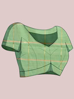 Thumbnail for Mitera Women Checked Zari Saree With Blouse Piece - Distacart