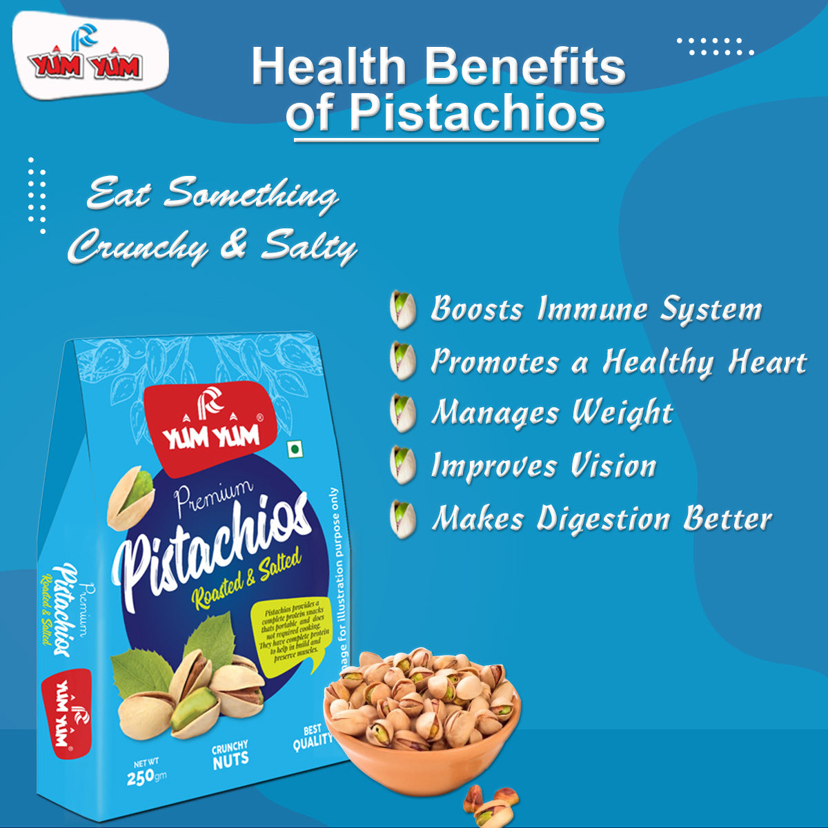 Yum Yum Roasted & Salted Pistachios Box - Dista