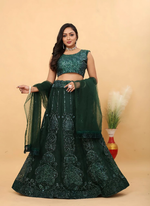 Thumbnail for Lehenga Mart Designer Wedding Lehenga Choli For Women - Green - Distacart