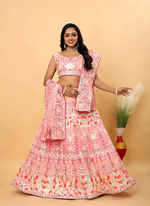 Thumbnail for Lehenga Mart Designer Wedding Lehenga Choli For Women - Pink - Distacart