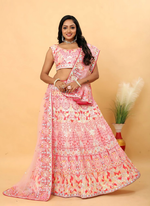 Thumbnail for Lehenga Mart Designer Wedding Lehenga Choli For Women - Pink - Distacart