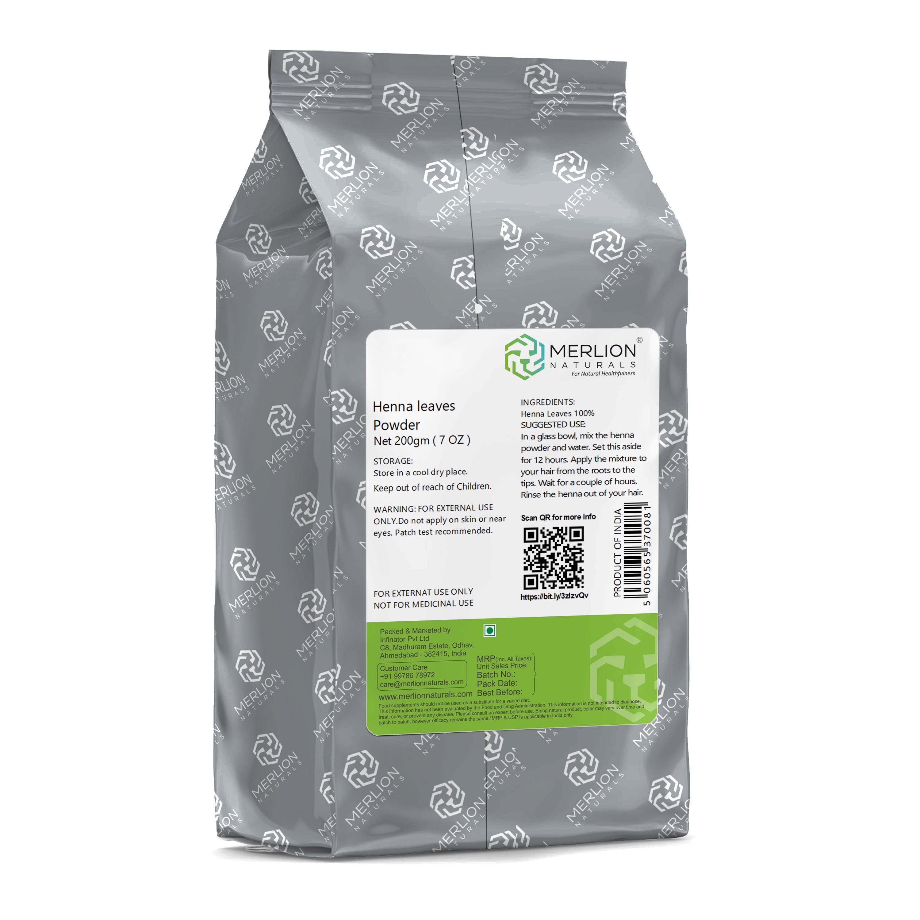 Merlion Naturals Henna Leaves Powder - Distacart