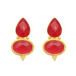 Thumbnail for Nuyug 22K Gold Plated Red Embrace Earrings