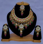 Thumbnail for Joban Fashion Hand Made High Quality Gold Plated Base Metal Alloy Kundan Stone Studded Kundan Jewellery Set - Distacart