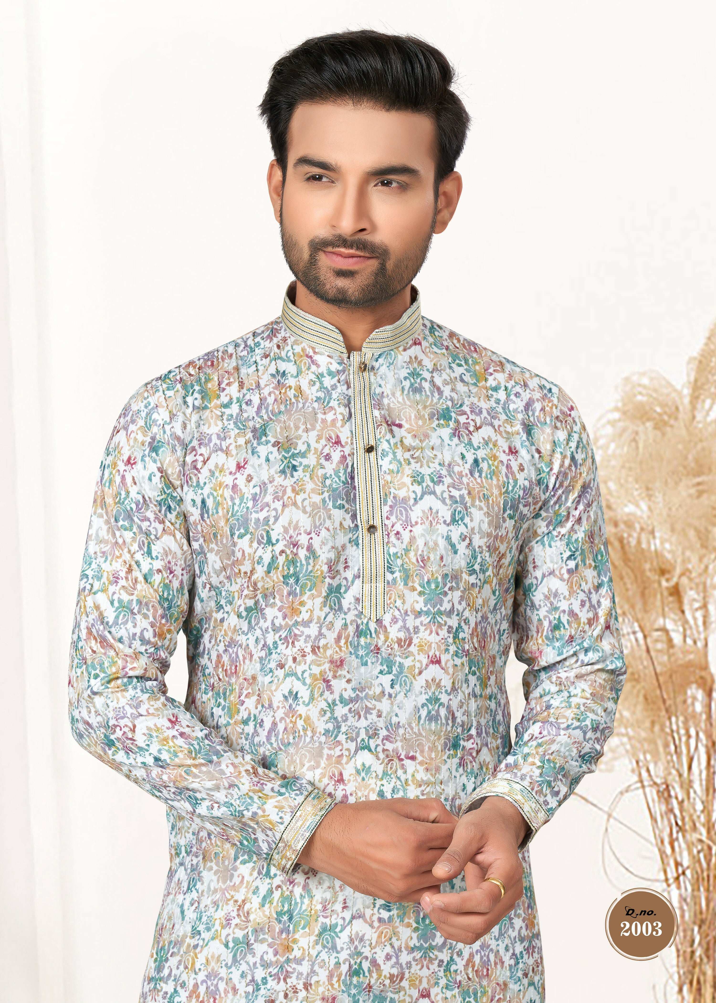 Joban Fashion Men's multicolor Cotton printed Kurta Pyjama set - Distacart