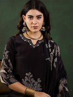 Thumbnail for Sangria Floral Printed Kurta Set With Dupatta