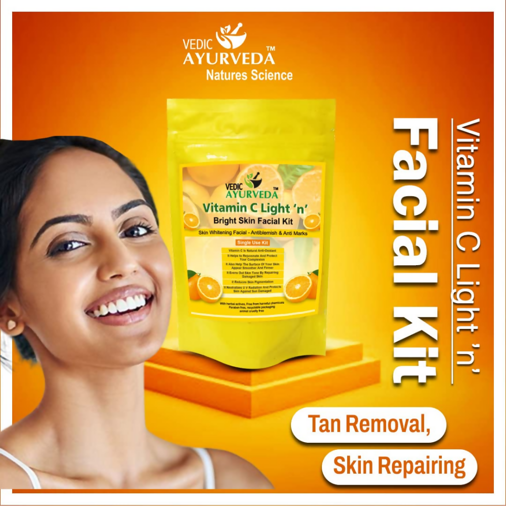 VedicAyurveda Vitamin C Light 'n' Bright Skin Facial kit - Dista