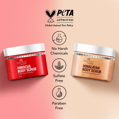Botanic Hearth Deep Exfoliation Combo - Himalayan & Hibiscus Body Scrubs - Distacart
