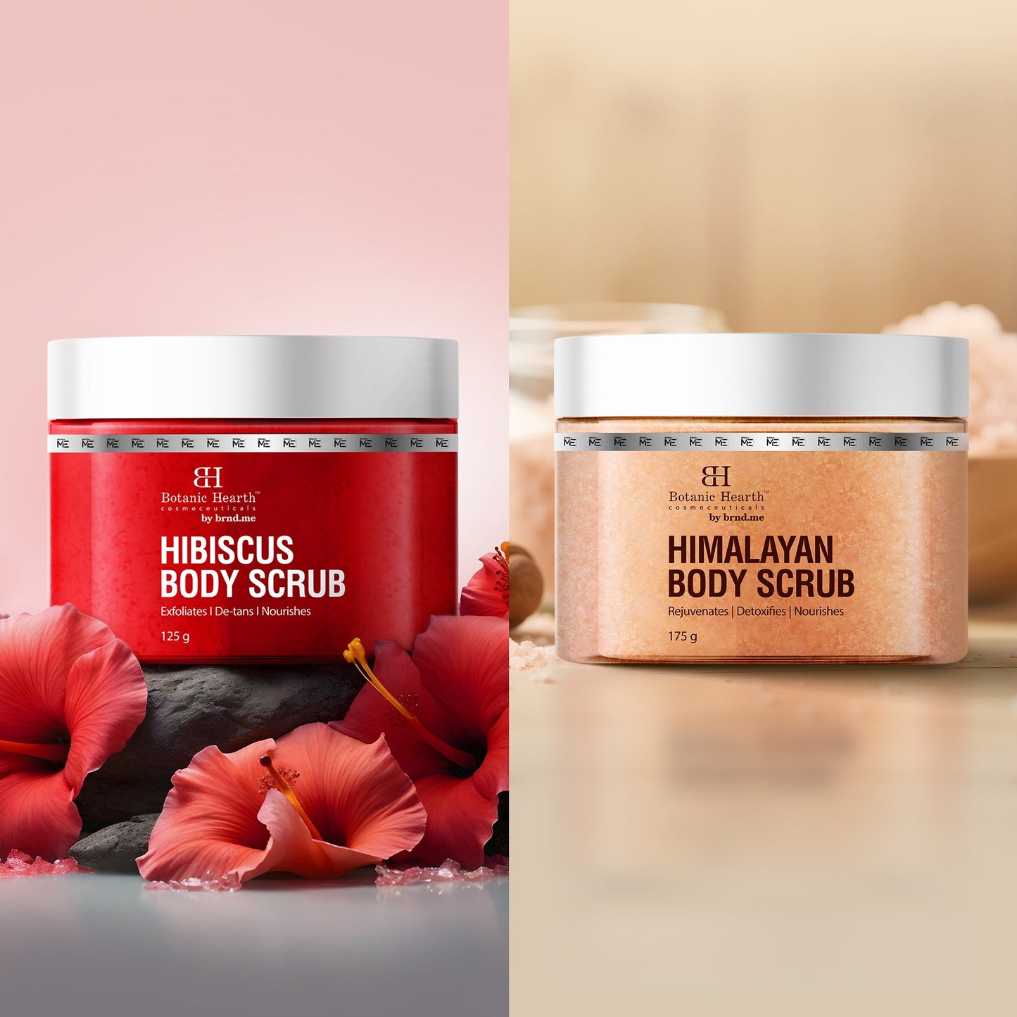 Botanic Hearth Deep Exfoliation Combo - Himalayan & Hibiscus Body Scrubs - Distacart