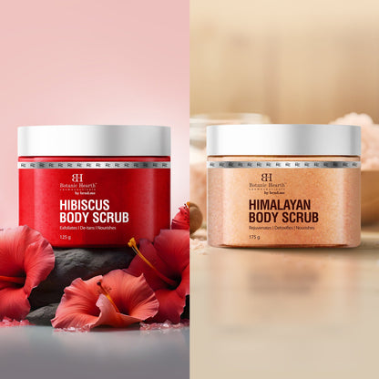 Botanic Hearth Deep Exfoliation Combo - Himalayan & Hibiscus Body Scrubs - Distacart
