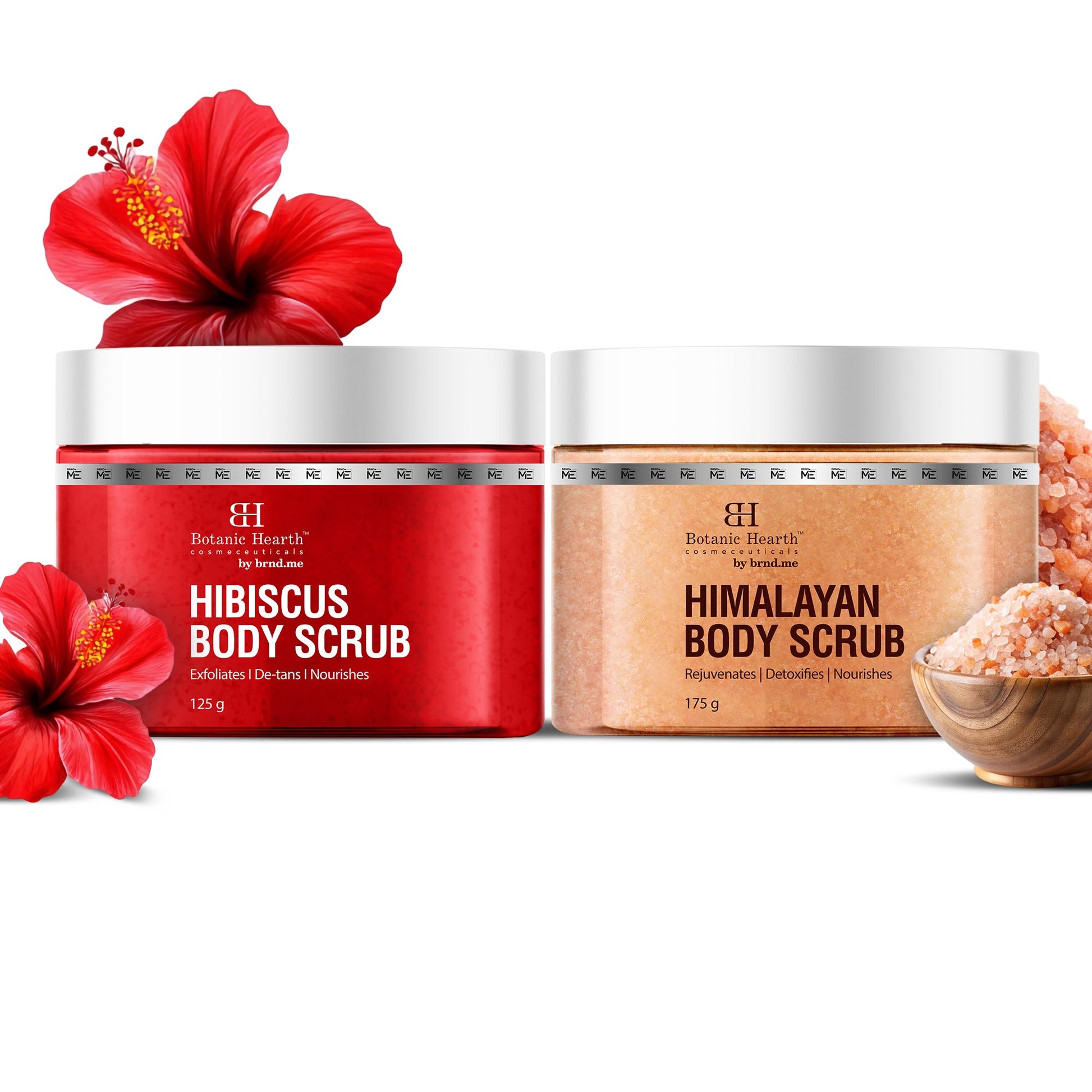 Botanic Hearth Deep Exfoliation Combo - Himalayan & Hibiscus Body Scrubs - Distacart