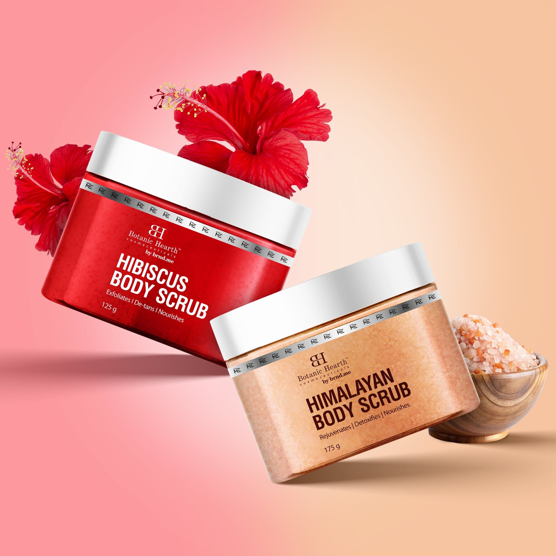 Botanic Hearth Deep Exfoliation Combo - Himalayan & Hibiscus Body Scrubs - Distacart