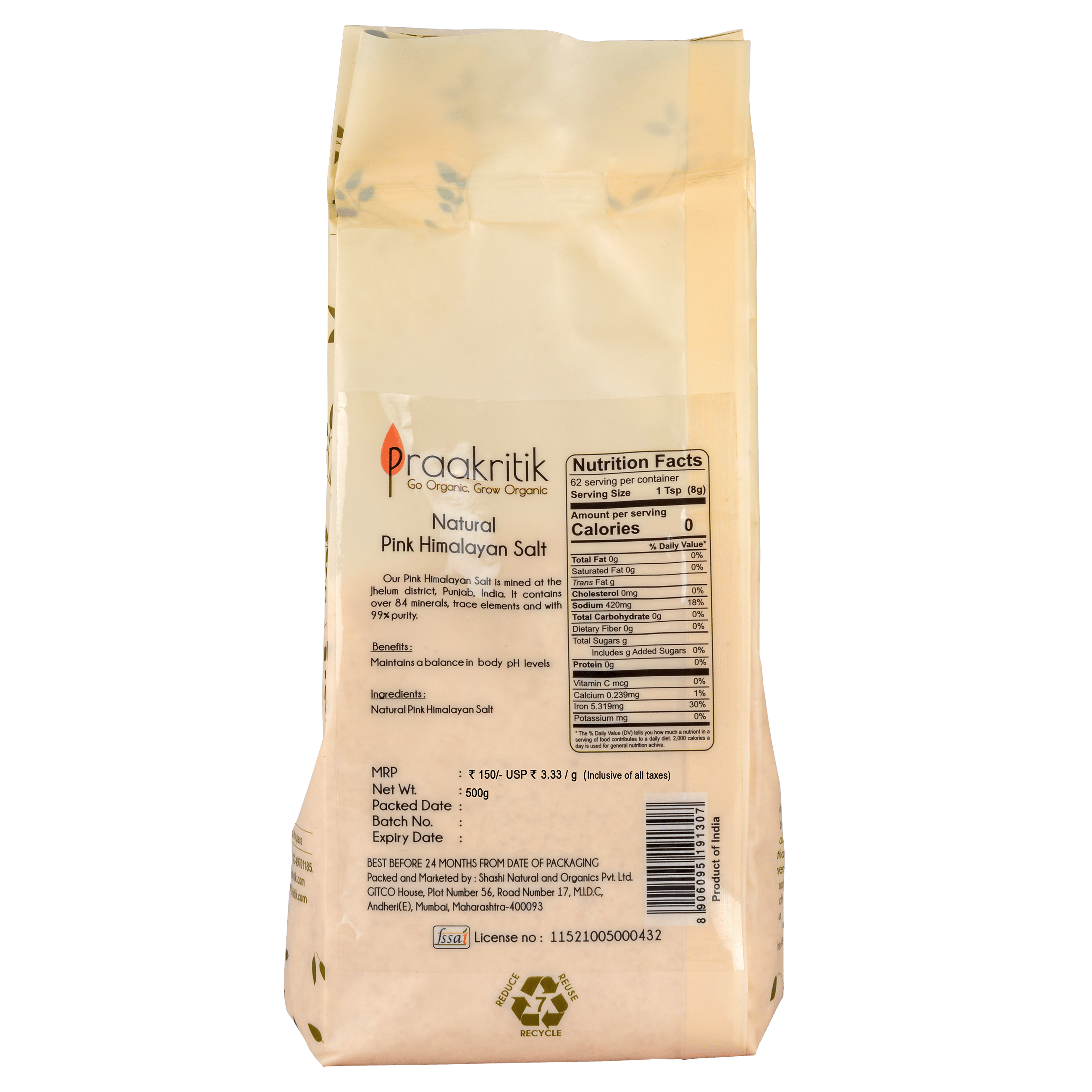 Praakritik Natural Himalayan Pink Salt - Distacart