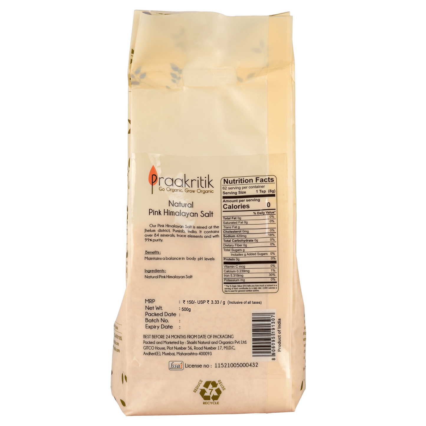 Praakritik Natural Himalayan Pink Salt - Distacart