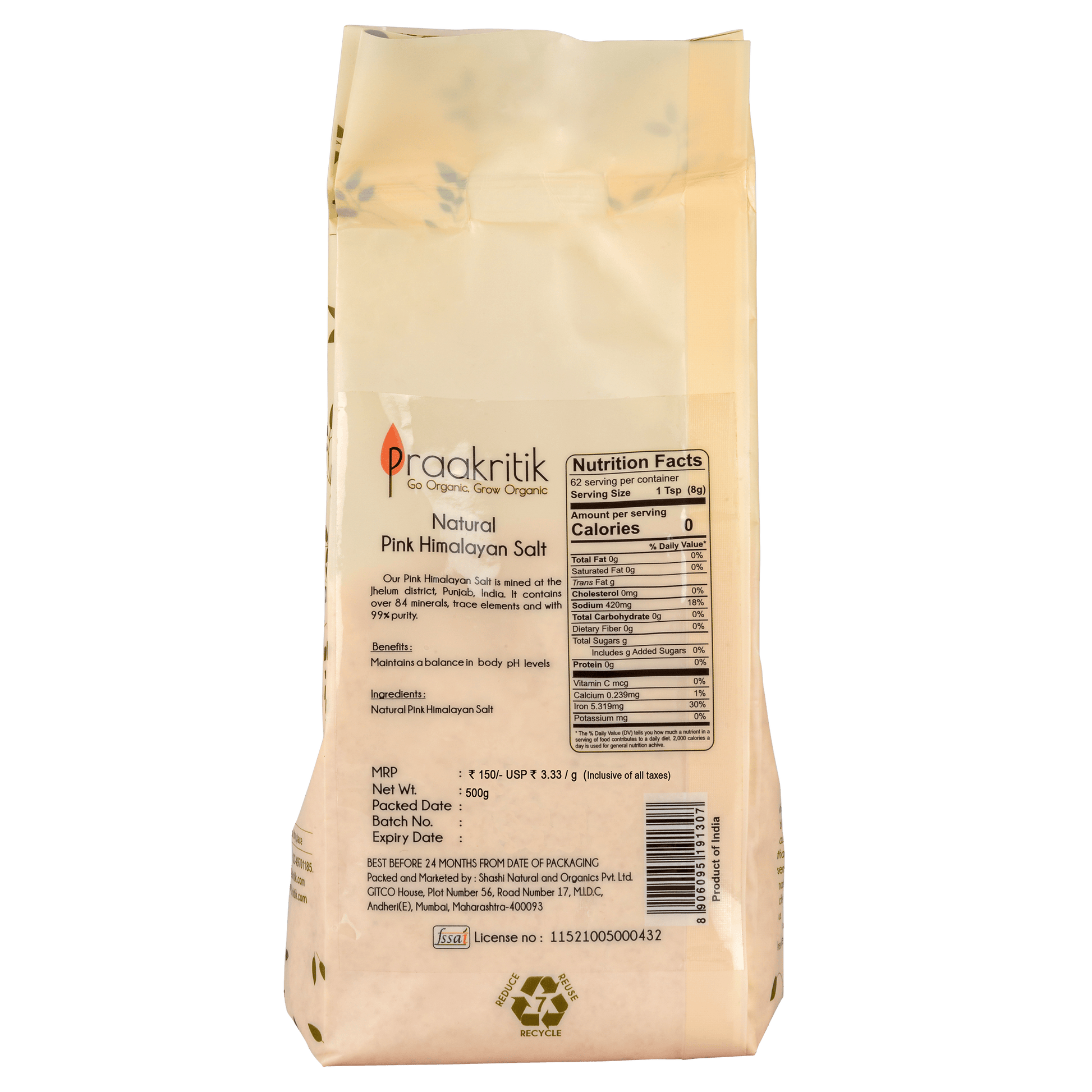 Praakritik Natural Himalayan Pink Salt - Distacart