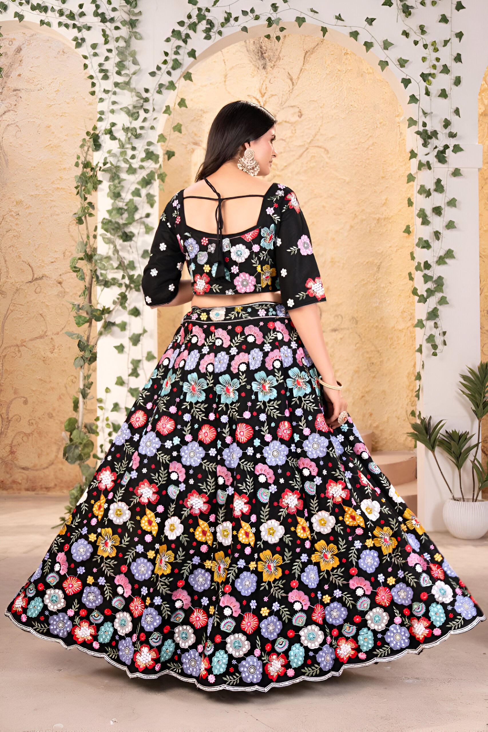 Lehenga Mart Designer Bollywood Style Wedding Wear Lehenga Choli - Black - Distacart