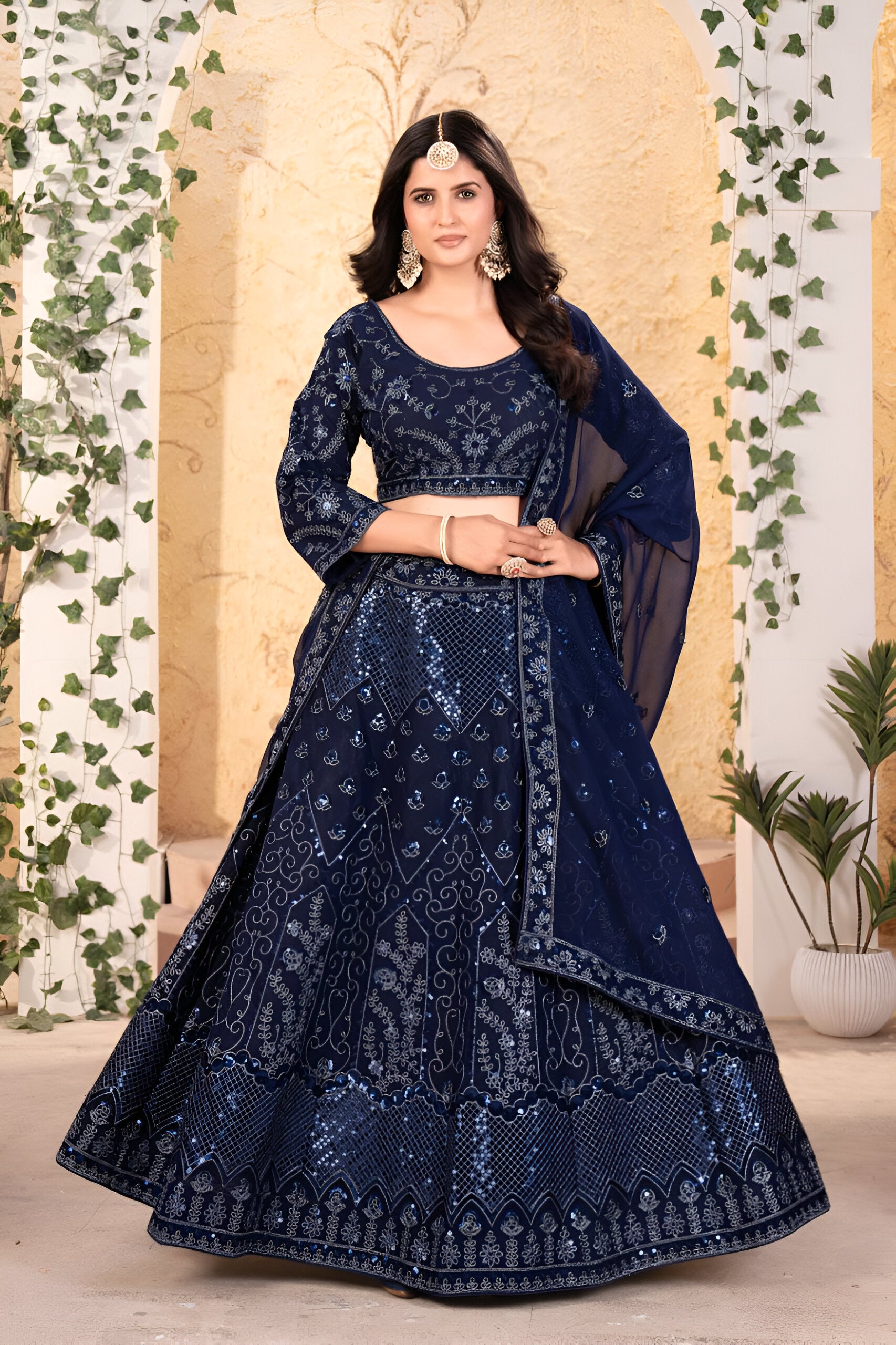 Lehenga Mart Designer Bollywood Style Wedding Wear Lehenga Choli - Blue - Distacart