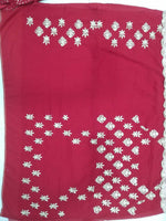 Thumbnail for Jyoti Fashion Gorgeous Gajri Red 5MM Ton To Ton Red Thread Embroidery Faux Georgette Lehenga Choli with Dupatta - Distacart