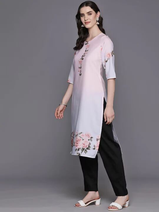 Ahalyaa Women's Traditional wear Kurta - Pink - Distacart