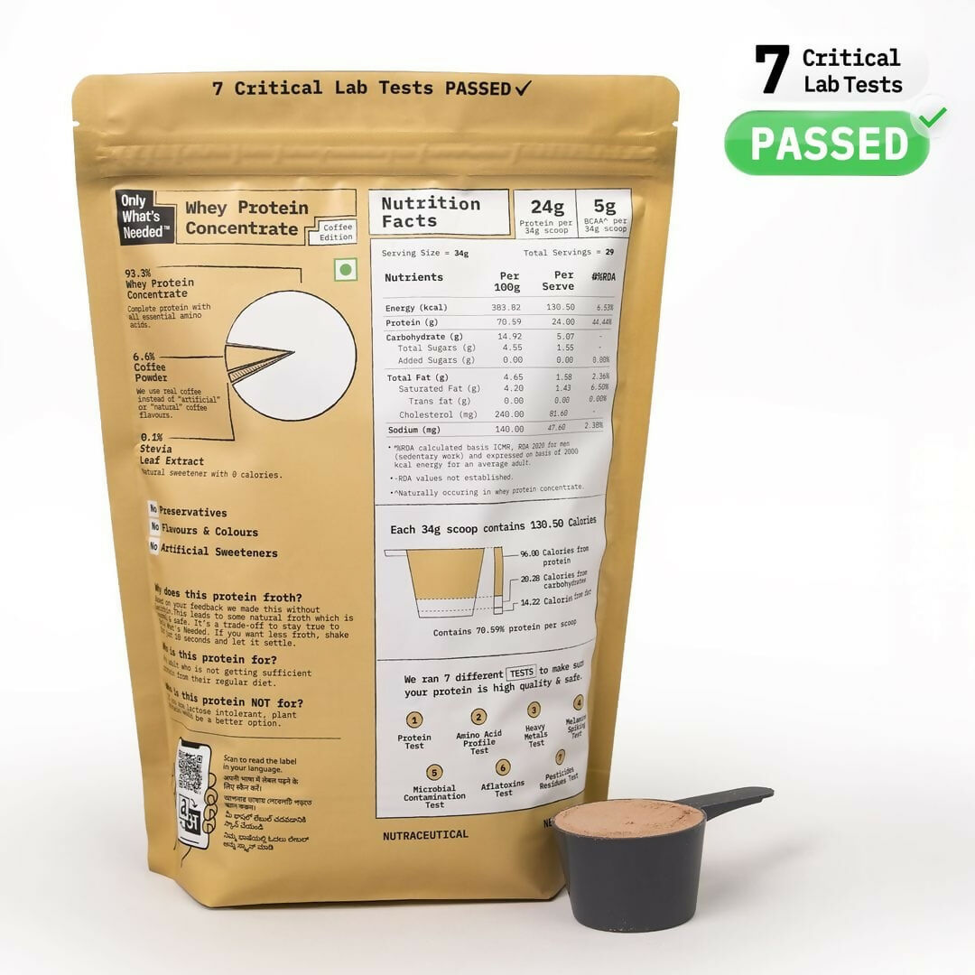 Only What's Needed 24g Whey Protein Concentrate Powder - Coffee - Distacart