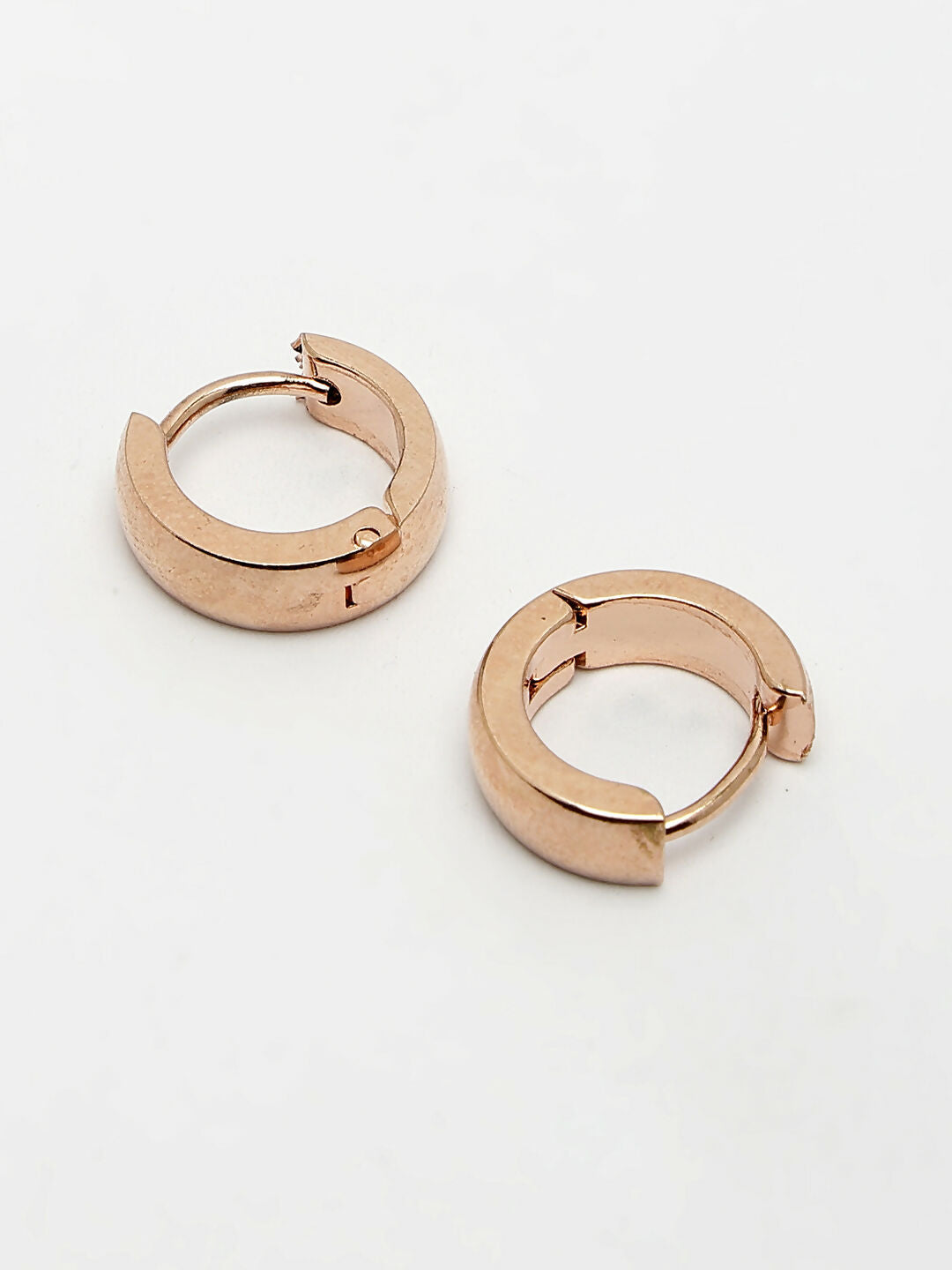 NVR Men's Rose Gold Stainless Steel Hoop Earrings - Distacart