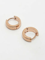 Thumbnail for NVR Men's Rose Gold Stainless Steel Hoop Earrings - Distacart