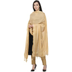 Thumbnail for A R Silk Golden Border Regular Dupatta Color Golden Dupatta or Chunni