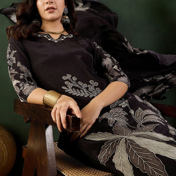 Sangria Floral Printed Kurta Set With Dupatta - Distacart