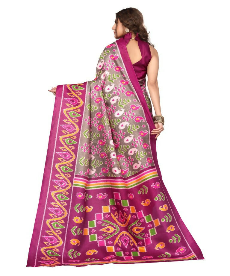 Vamika Purple Printed Art Silk Saree - Distacart