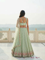 Thumbnail for Lehenga Mart Designer Indian Wedding Lehenga Choli-Pista Green - Distacart