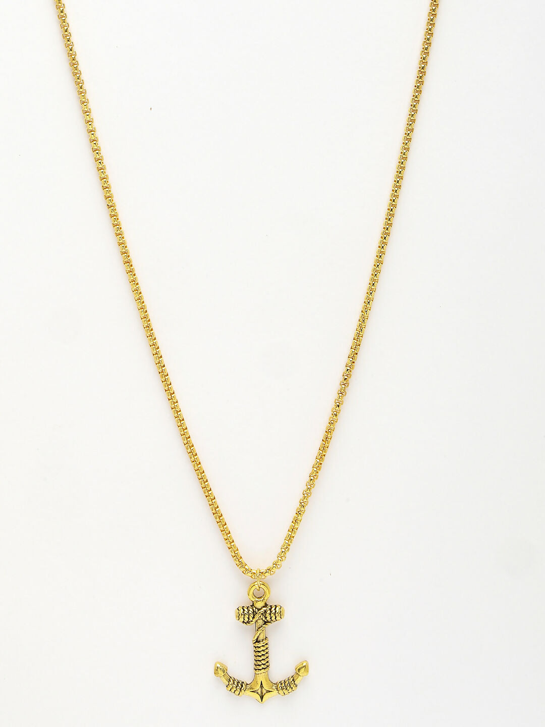 NVR Men's Gold-Plated Stainless Steel Pendant with Chain - Distacart