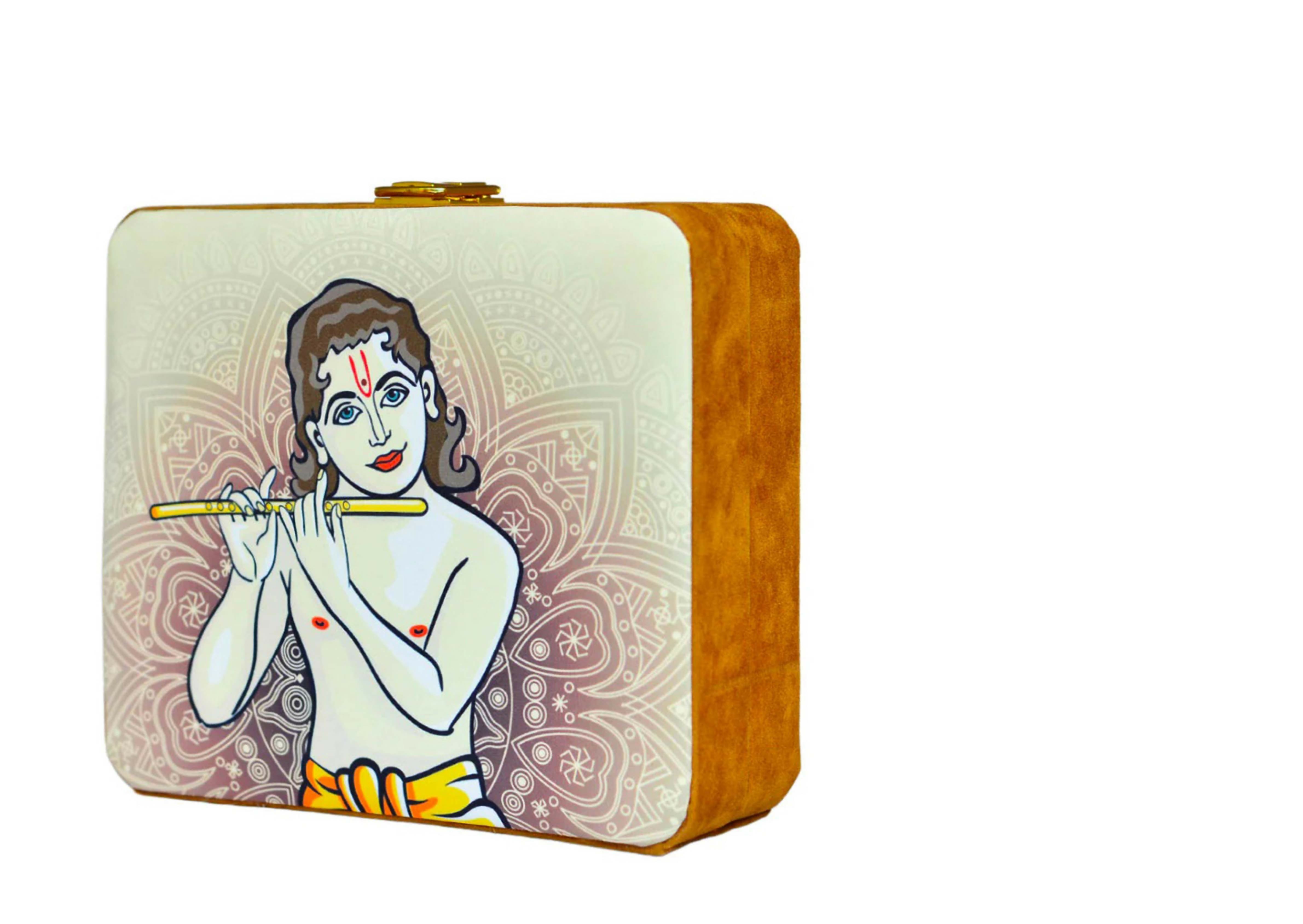 Joban Fashion Krishna Printed Mdf Clutch - Multicolor - Dista