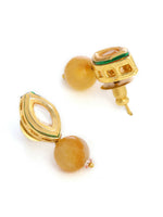 Thumbnail for Ruby Raang Yellow Kundan Studs