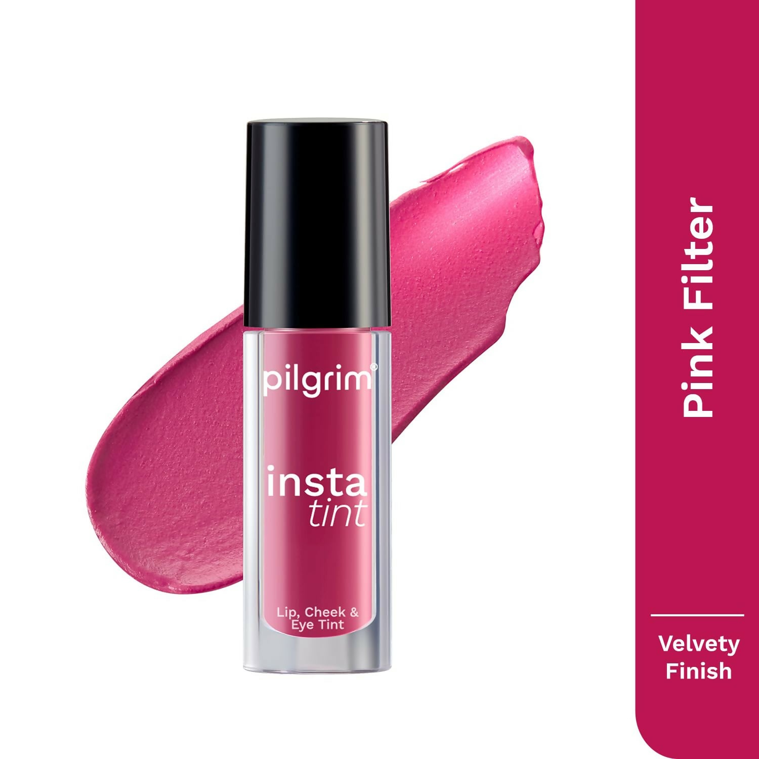 Pilgrim 3 In 1 Lip, Cheek And Eye Tint With Goodness Of Spanish - Pink Filter - 01 - Distacart